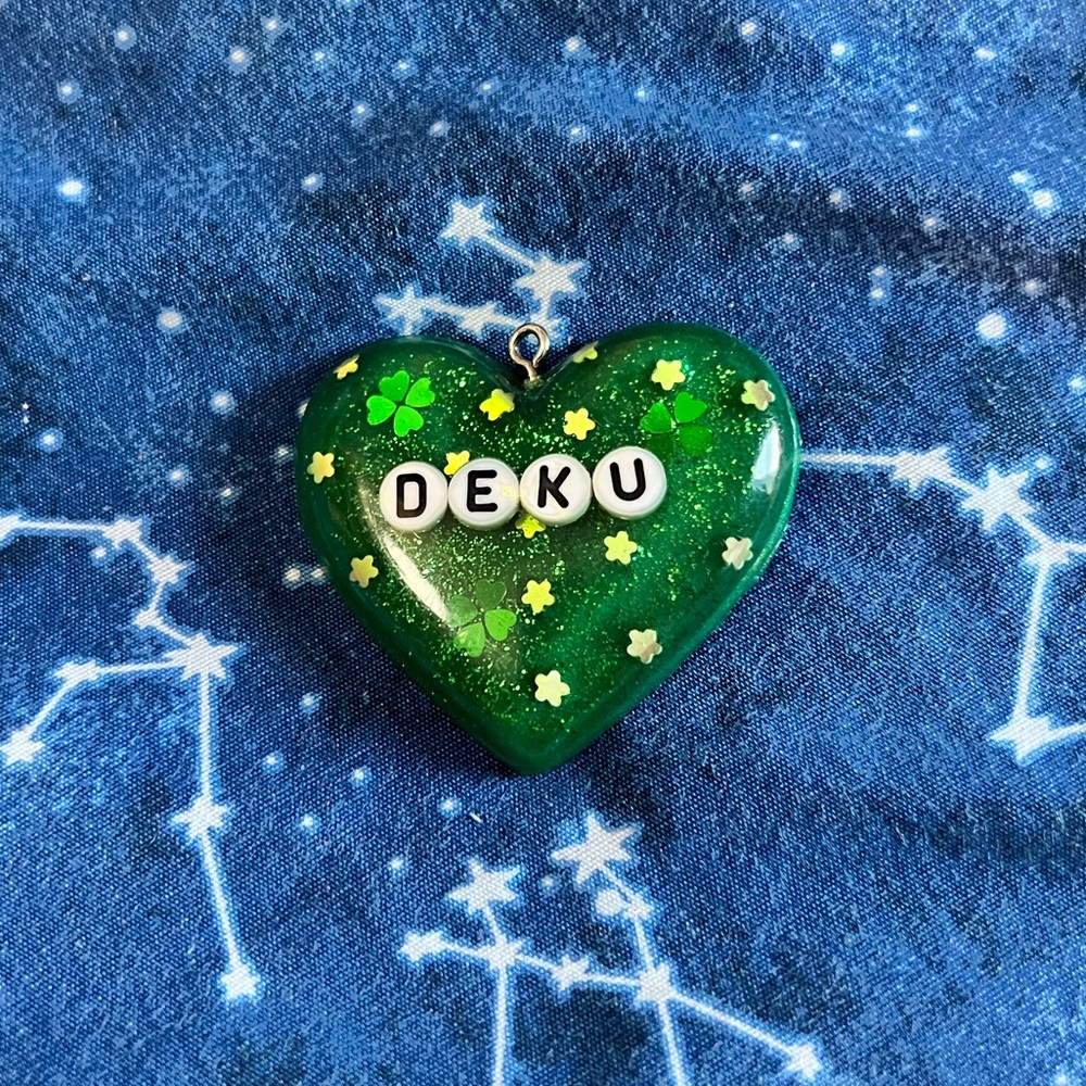 Deku Midoriya Izuku My Hero Academia Resin Heart Keychain Charm